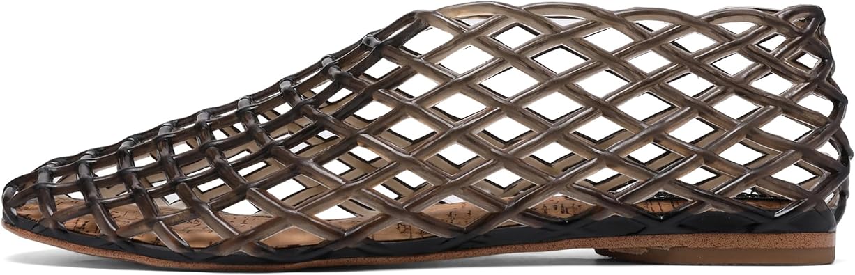 Jelly Mesh Ballet Flats - Comfortable Clear Jelly Shoes, Adult Women's Closed Toe Flats Sandals