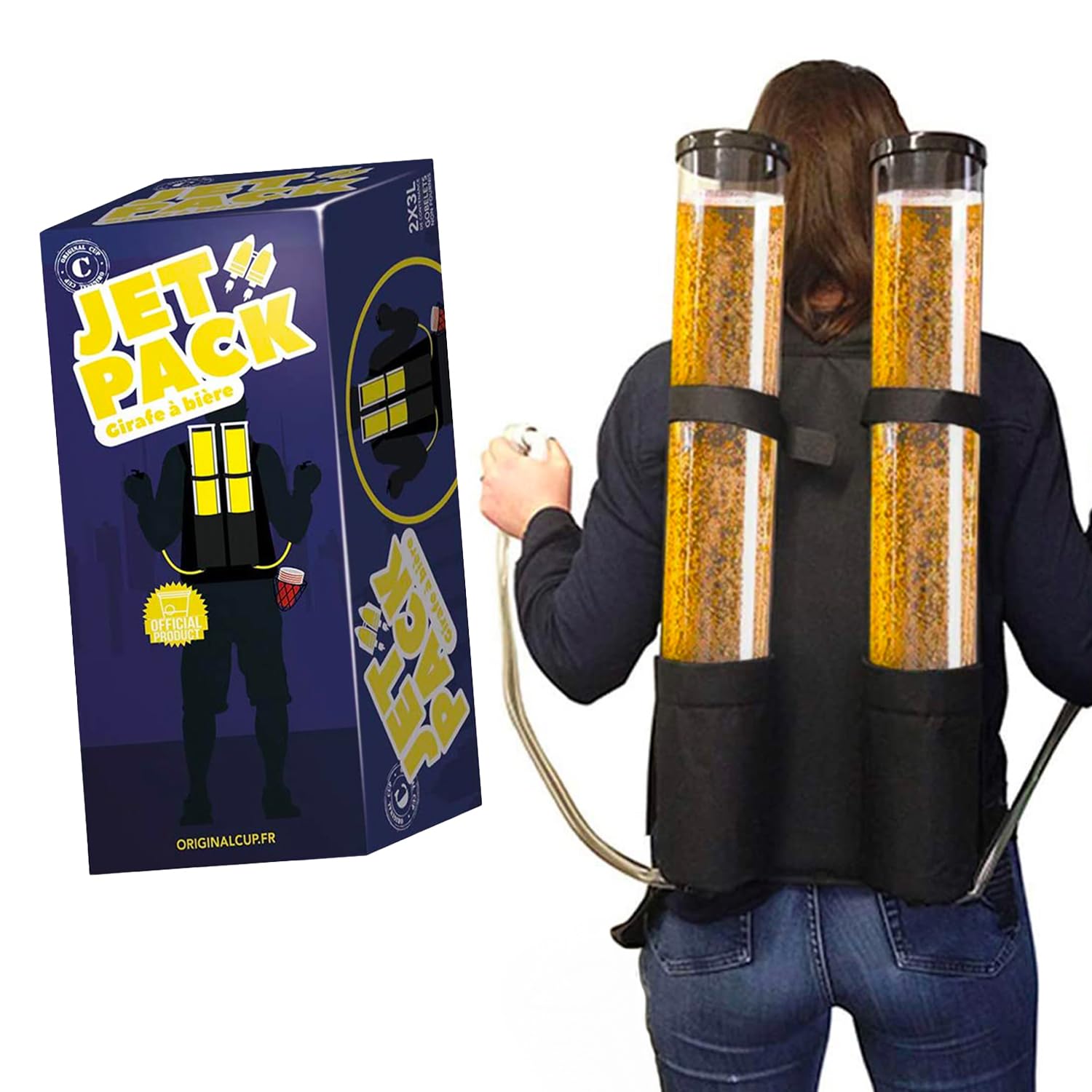 Dispensador de Bebidas Duo | Beer Jet Pack |Backpack | 2 tanques de 3L | 2 boquillas de cerveza | Bebidas | Fiesta