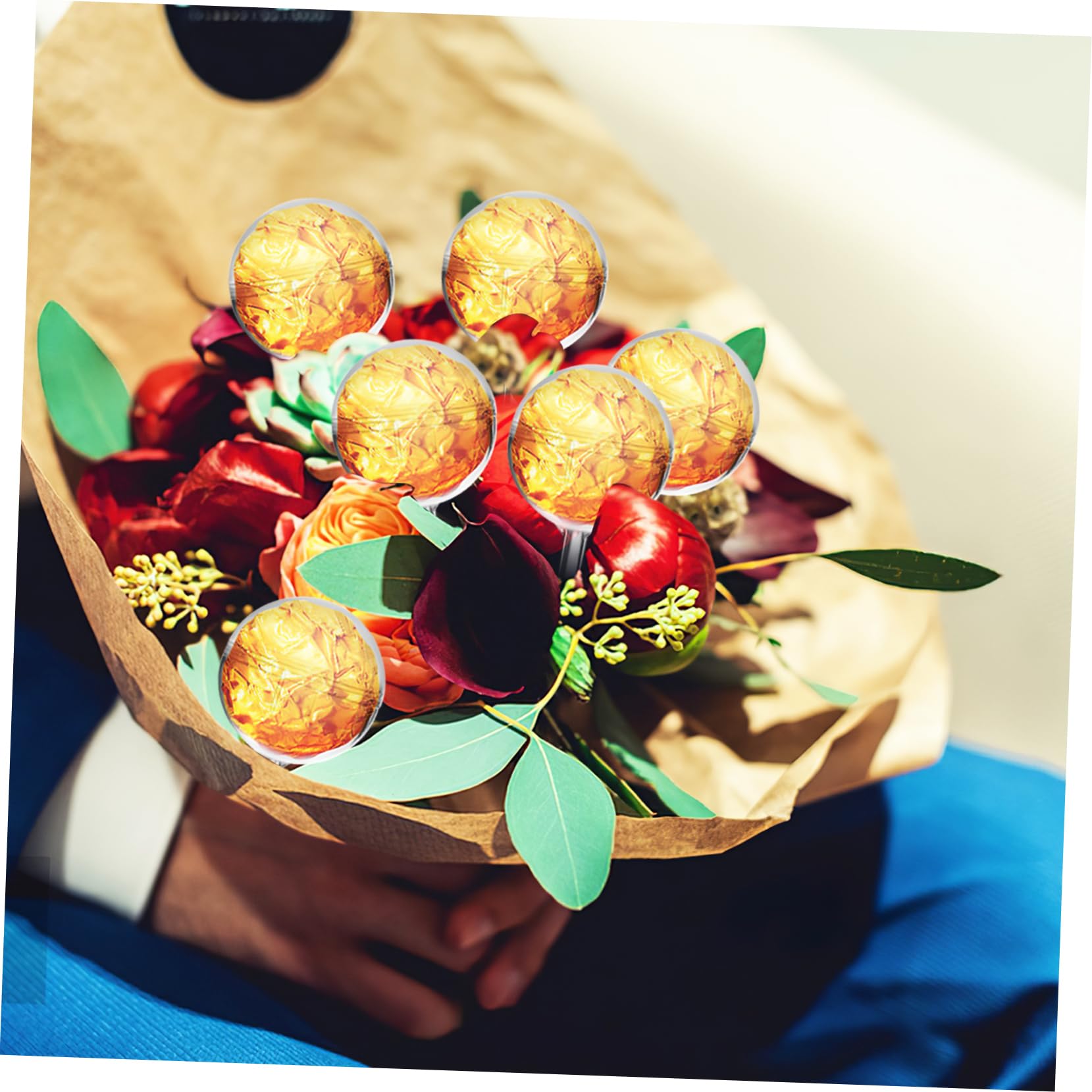 80 Pièces de Supports Transparents en Acrylique pour Bouquet de Bonbons, Design Créatif et Unique, Saint-Valentin et Anniversaires