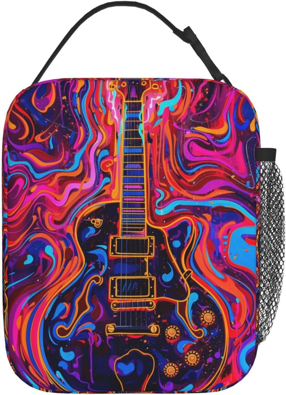 Lunch Box for Women Men, Colorful Guitar Insulated Lunch Box Reusable Portable Lunch Bag Cooler Tote Waterproof Lunch Container for Office Picnic Work Travel Hiking - Image 3