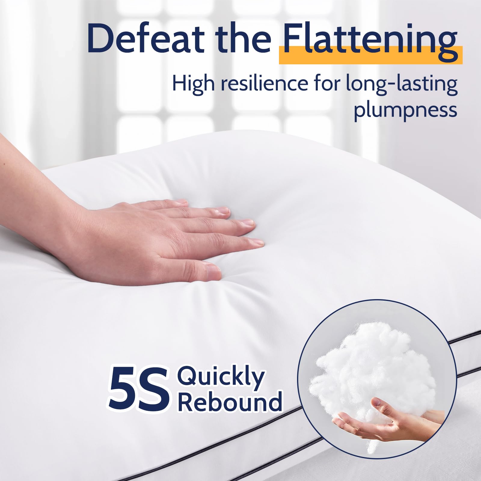 ROUMEA Lot de 2 oreillers très grand lit pour dormir, qualité hôtelière de luxe, oreillers de soutien avec alternative au duvet doux pour les personnes dormant sur le dos, le ventre et le côté,