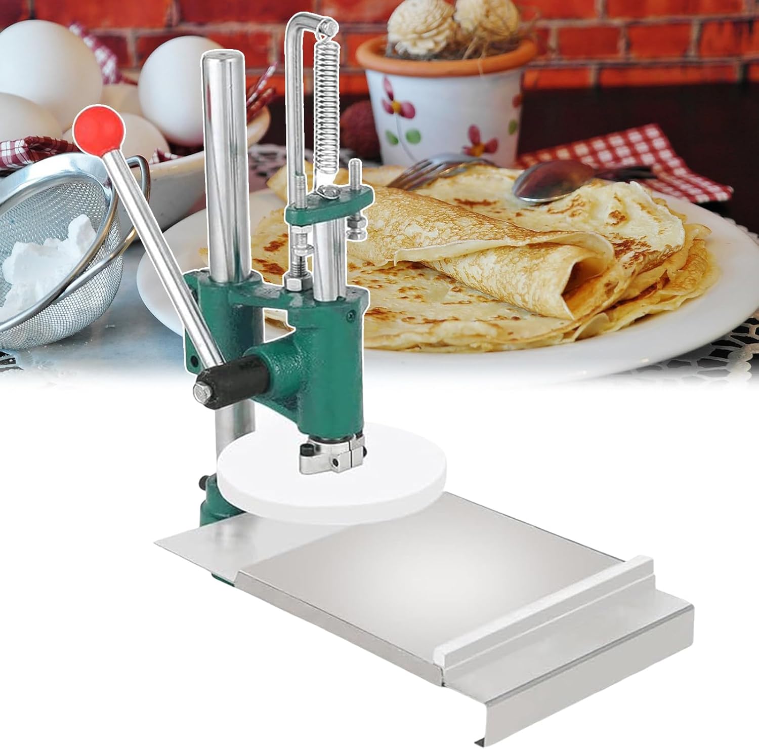 Manual Dough Press Dough Roller Dough Sheeter Pasta MakerAdjust Dough Thickness & Plate HeightCommercial Use & Home UseRestaurant Pizza Shop Street Vendors Pastry Shop,12cm