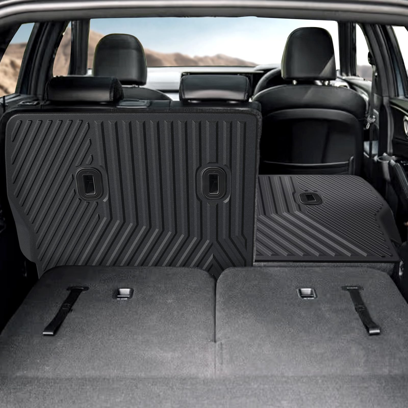 Thinzyou Floor & Cargo Mats For 2021-2026 Kia Sorento – TPE Waterproof Trunk Mat With Backrest Protector, Fits 6 & 7 Seats (Not Hybrid) - View #7