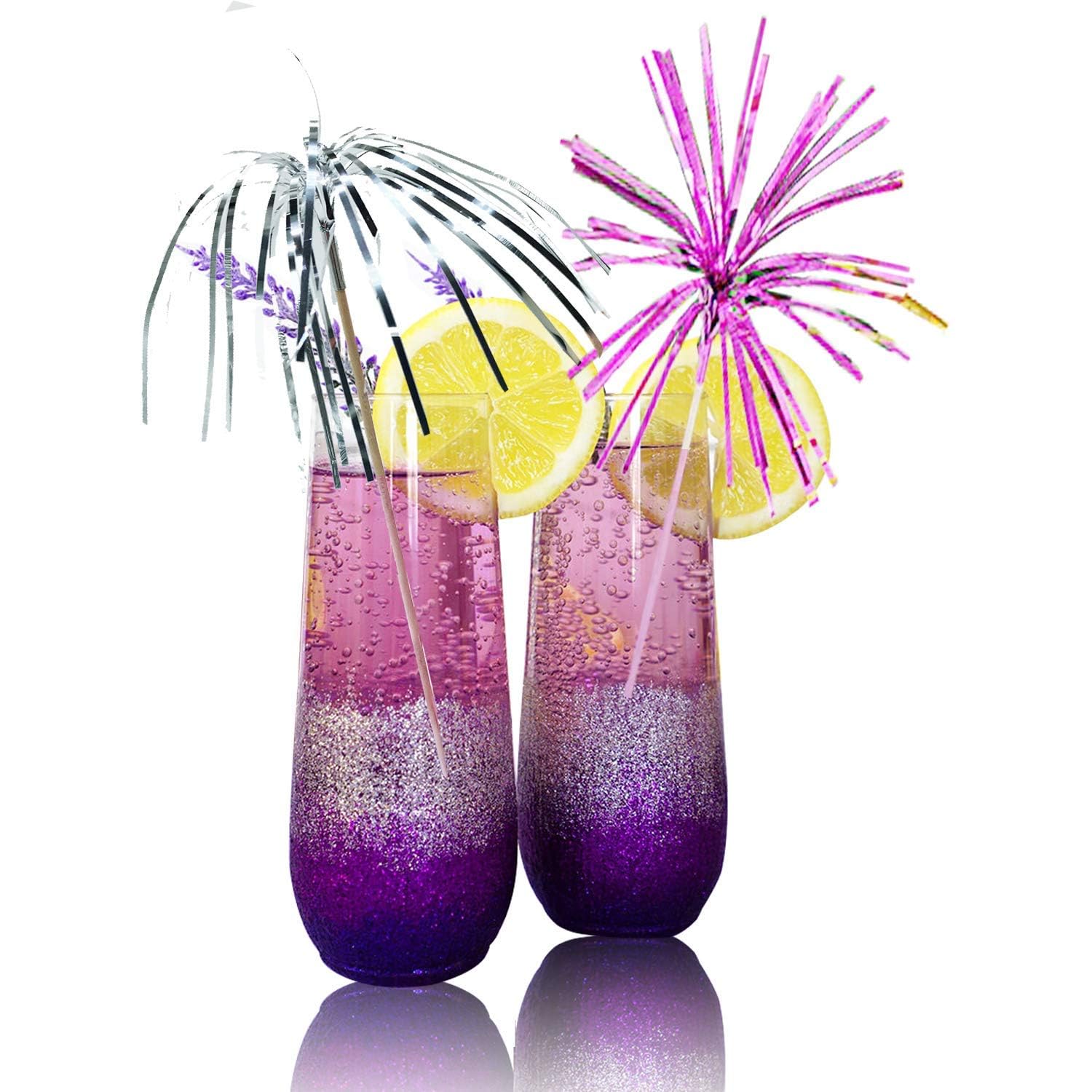 153 Pcs Accessoires Cocktail Hawaïen – Pailles Flamant/Cactus/Ananas, Drapeaux Peau De Vache, Bâtonnets Feux D’Artifice, Mélangeurs Papillon Réutilisables, Fête Été Bar