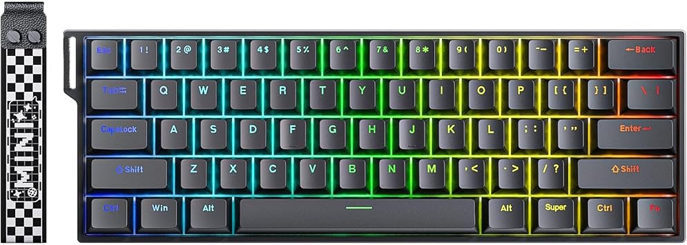 Aula Mini 60 He Hall Effect Manyetik Klavye Rapid Trigger Stromrise Switch 8000Hz TKL Hot Swap Oyuncu Klavyesi Siyah
