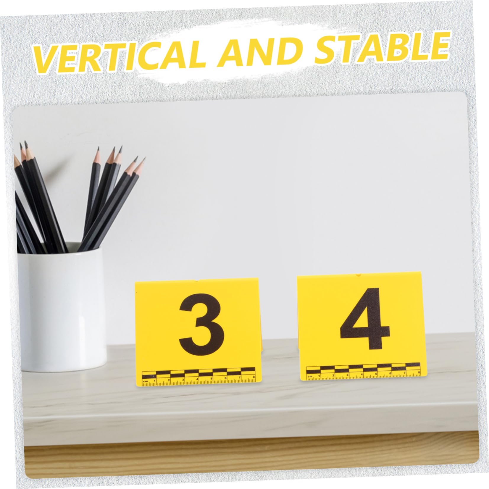 NUOBESTY Marcatori di Scena del Crimine in Plastica Gialla Struttura Verticale Leggera per Identificazione Prove, per Scene del Crimine e Giochi di Festa, Set