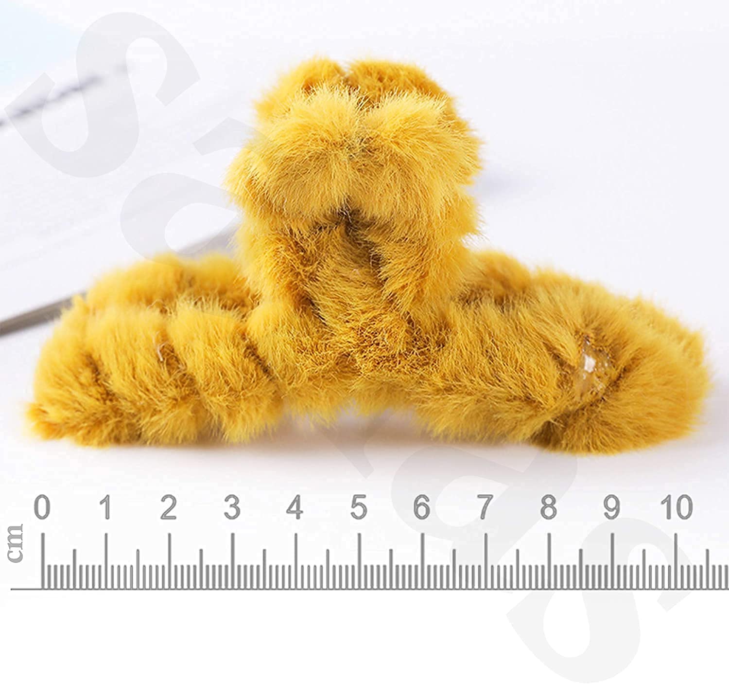 HKD SALES Soft Faux Fleece Fur S Curve Large Hair Clutcher/Hair Barrette Hair Clip/Hair Clips Claw/Clamp/Hair Pin/Fluffy/Hair Accessories, Random Color For Women & Girls Brand: HKD (PACK OF-1) 4