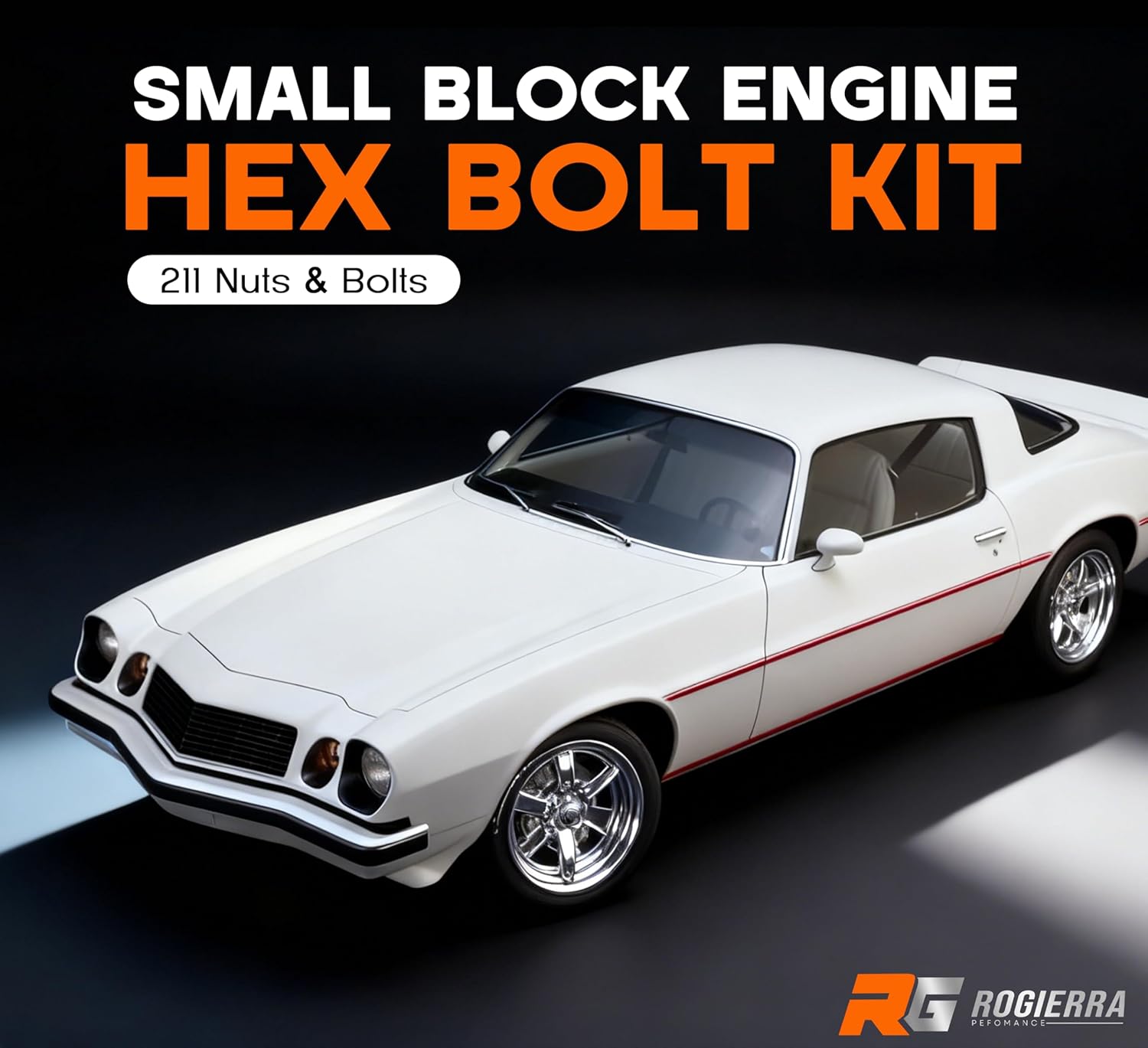 Stainless Steel Small Block Engine Hex Bolt Kit,211Pcs Nut & Bolt Set for Chevy SBC 265 283 302 305 307 327 350 400