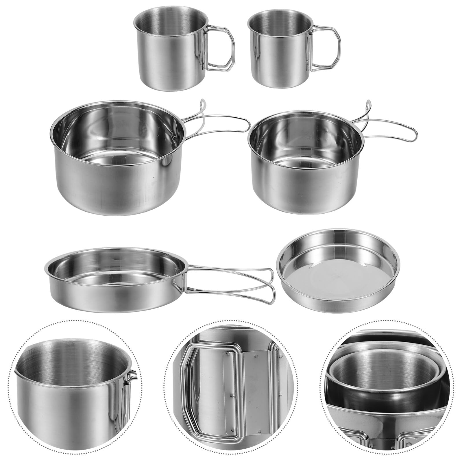 LABRIMP Camping Kochgeschirr Set Edelstahl Faltbares Outdoor Besteck und Kochgeschirr Robustes Campinggeschirr für Wandern Trekking und Picknick Komplettes Faltbares Besteck Set