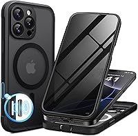 Vista 39 de BERFY Funda para iPhone 16 Pro, compatible con MagSafe, protector de pantalla de vidrio templado 9H integrado y protección de cámara, funda