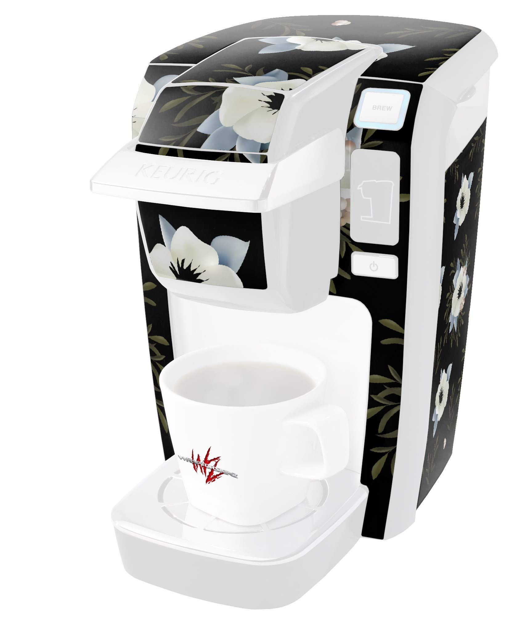 Decal Style Vinyl Skin compatible with Keurig K10 K15 Mini Plus Coffee Makers Poppy Dark COFFEE MAKER NOT