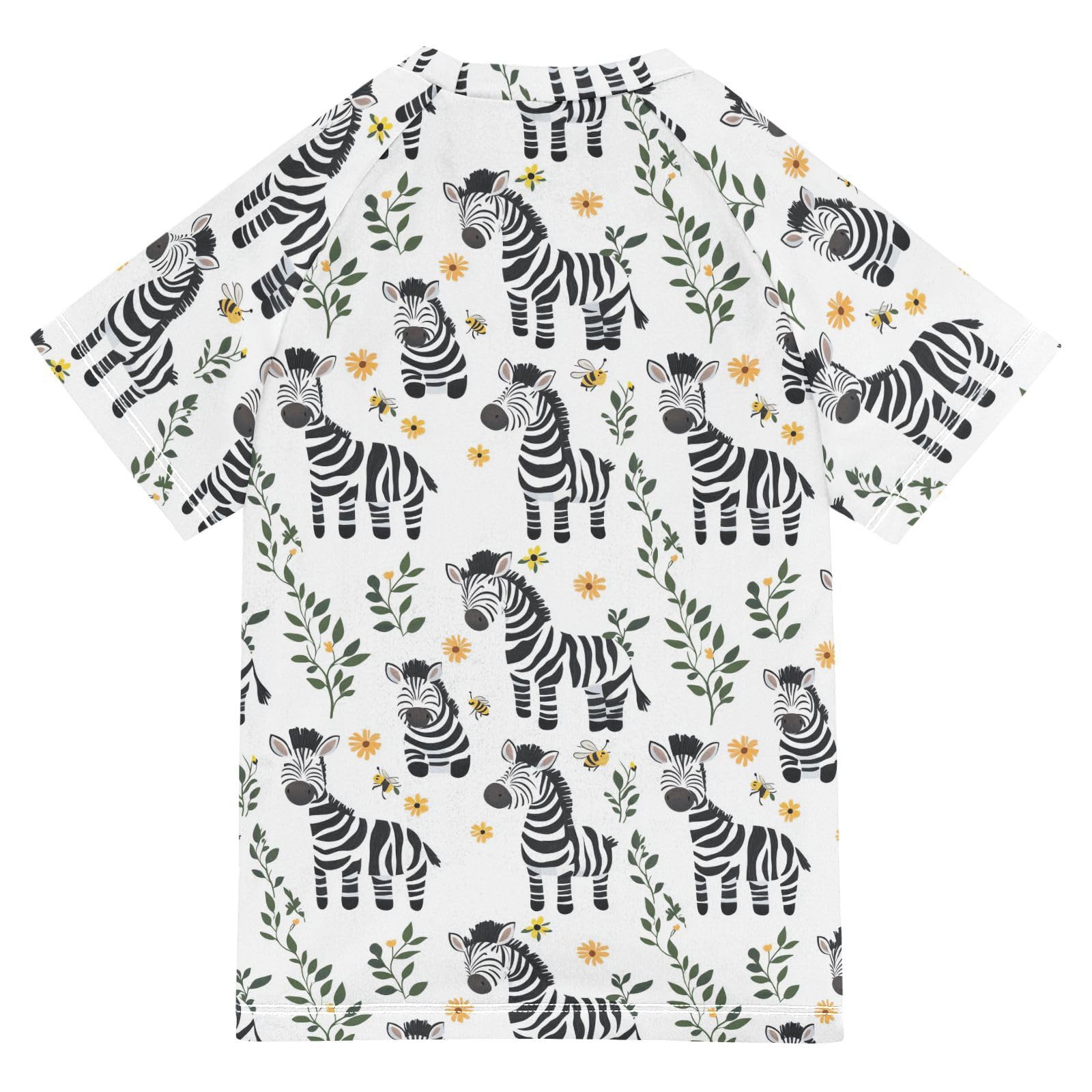 KLL Boy Bathing Suit Short Sleeve Swimsuits Girls 7T Cute White_4