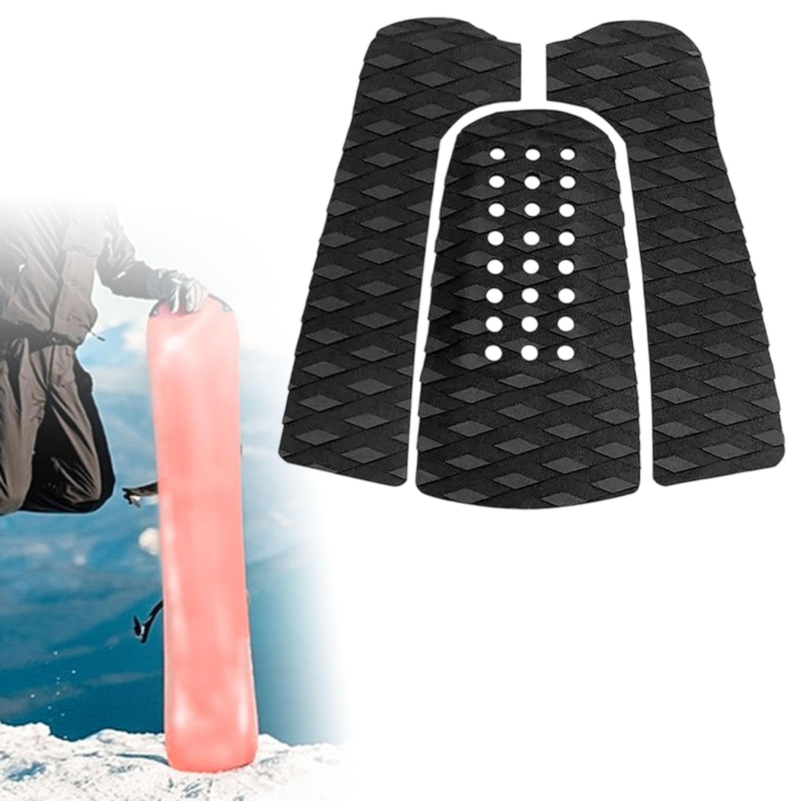 rockible 3Pcs Surfboard Traction Pads Anti Slip Boat Floor Mat Surfing Padding DIY EVA Foam Deck Grip for Paddle Board Water Sports