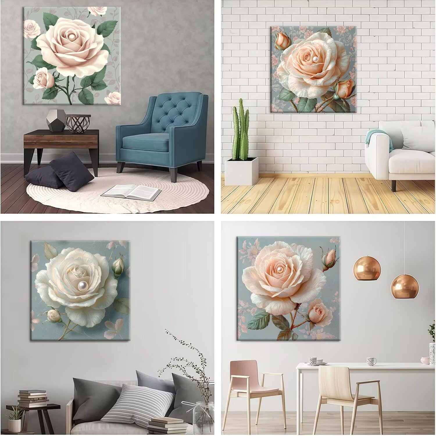 Różowe Kwiaty Diamentowe Malarstwo DIY 5D Zestawy do malowania diamentami