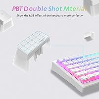 Vista 5 de Womier Teclas de pudín, PBT Shine Through Keycaps Juego de 165 teclas personalizadas Perfil OEM, compatibilidad universal para 100%, 75%, 65%, 60%
