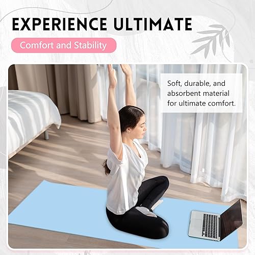 Miniatura 5 de Breling Paquete de 4 toallas de yoga calientes de 72 x 24 pulgadas, antideslizantes, de microfibra, absorbente del sudor, suaves, tapetes esenciales