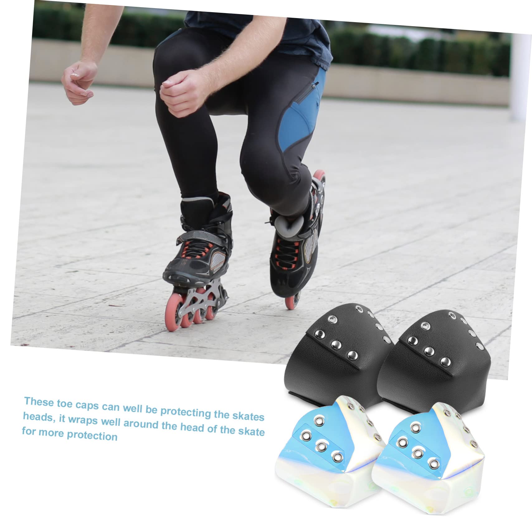 BESPORTBLE Gorras Zapatos Patines Freno Almohadilla Patineta Tapa Scooter Dedo del Pie Guantes De Patinaje sobre Hielo Calcetines De Patines De Polivinilo