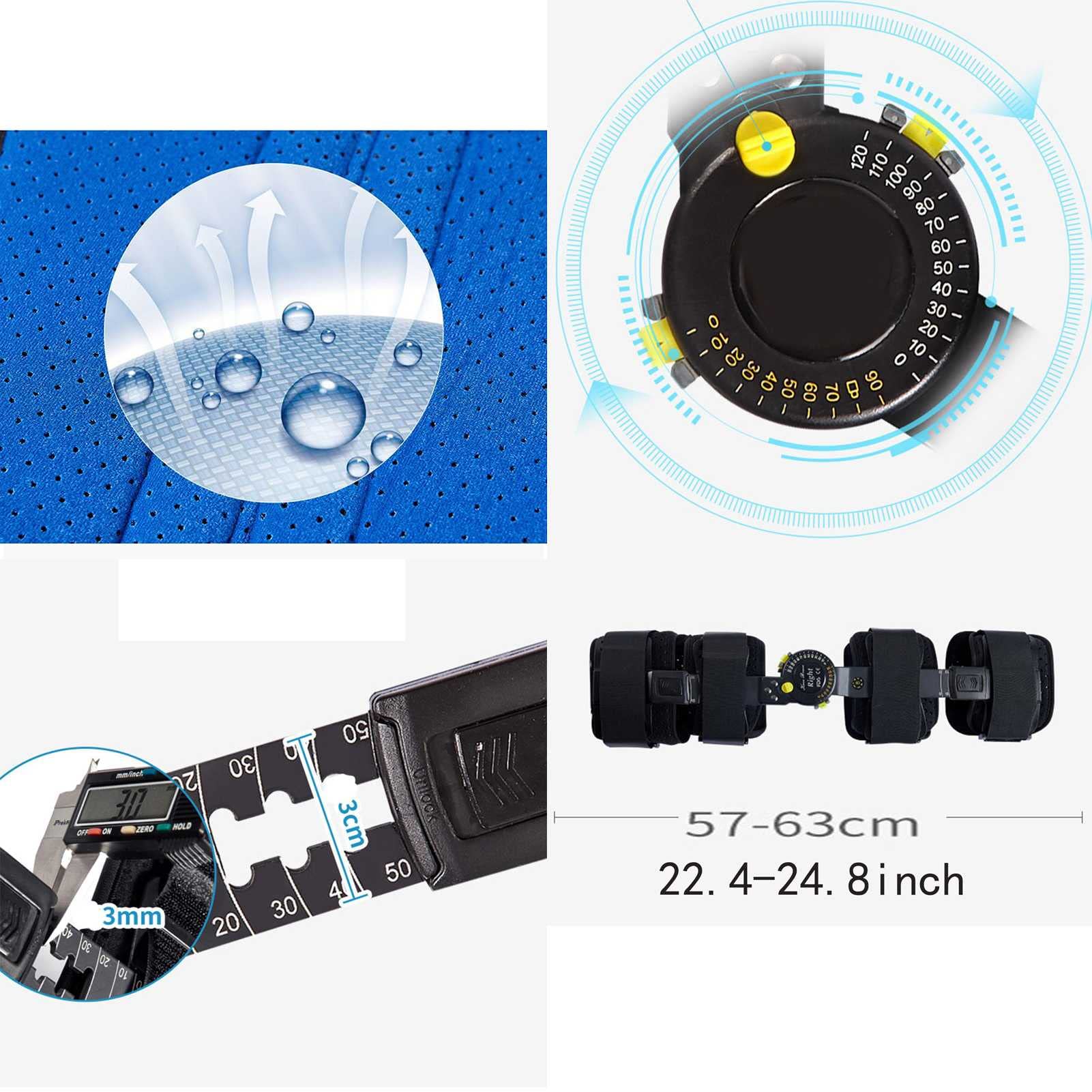Regulowane Stabilizatory Kolan Z Zawiasami, Stabilizator Stawu Kolanowego, Oddychający, Regulowany Aluminiowy Wspornik, Stabilizator Boczny, Stabilizator Po Rekonwalescencji,Black-LEFT