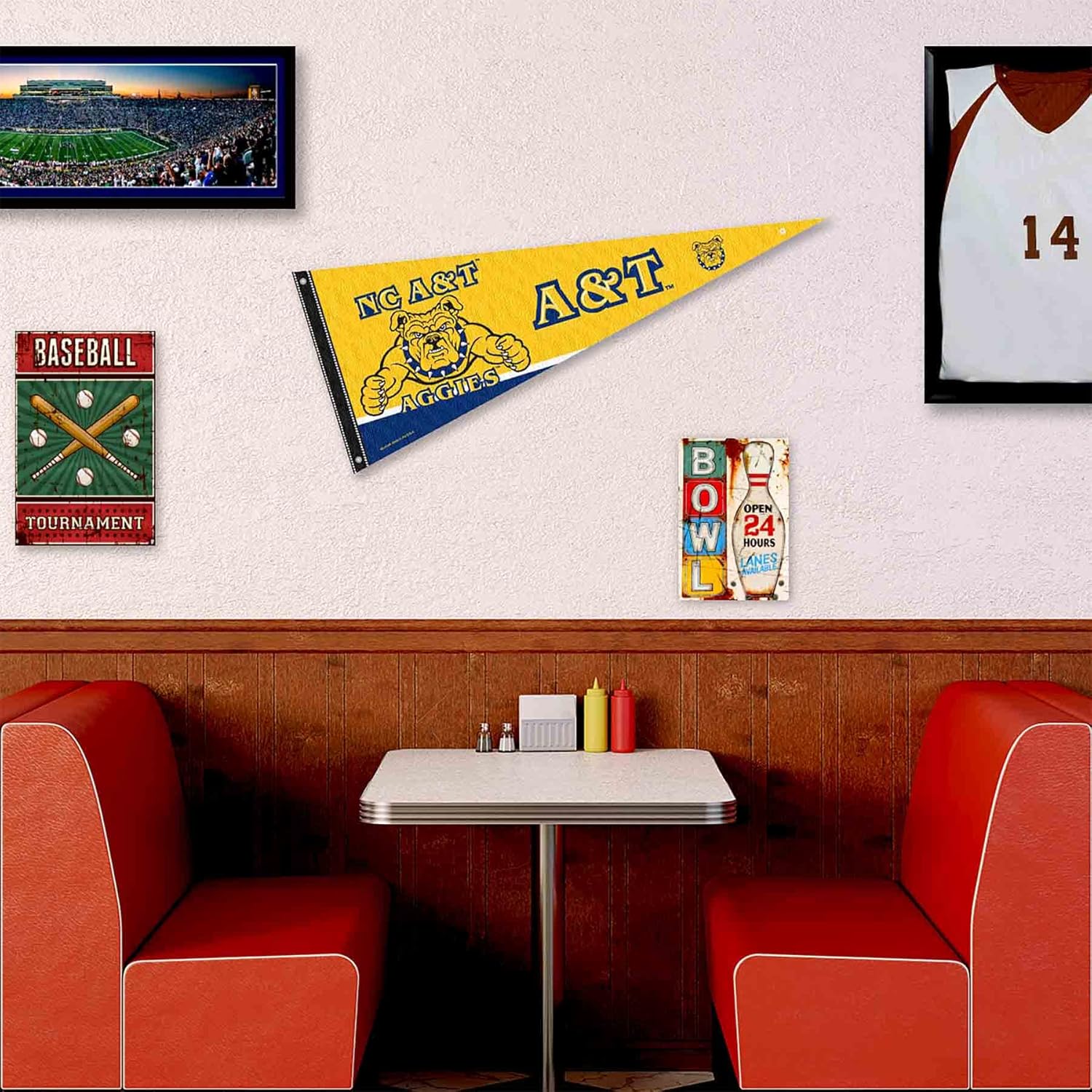 College Flags & Banners Co. North Carolina A&T Aggies Pennant Flag and Wall Tack Mount Pads - Image 3