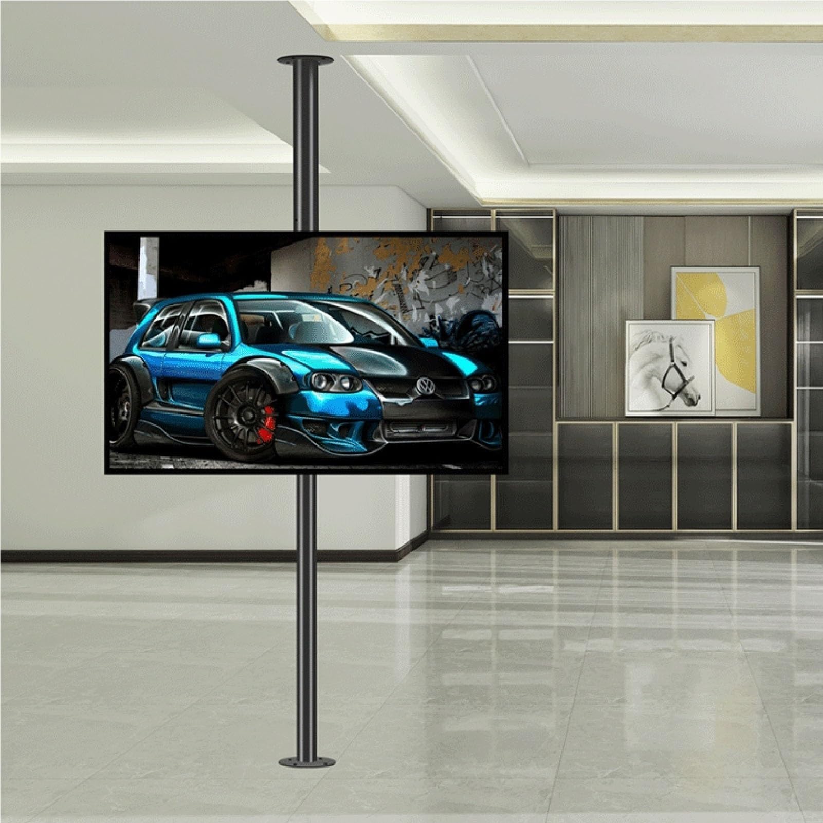 Soporte de Montaje para TV LCD, Marco de Piso Giratorio de 360 Grados, Soporte Giratorio para Pared divisoria, se Adapta a televisores de 32 a 75 Pulgadas (tamaño: 2000 a 2950 mm)