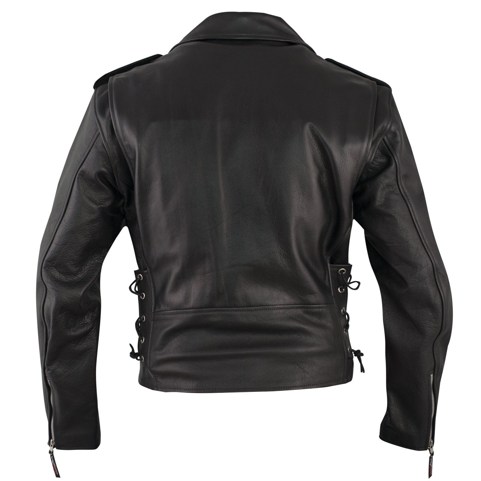 A-Pro Chiodo Giacca Giubbotto Giubbino Pelle Moto Classico Lacci Nero 3XL
