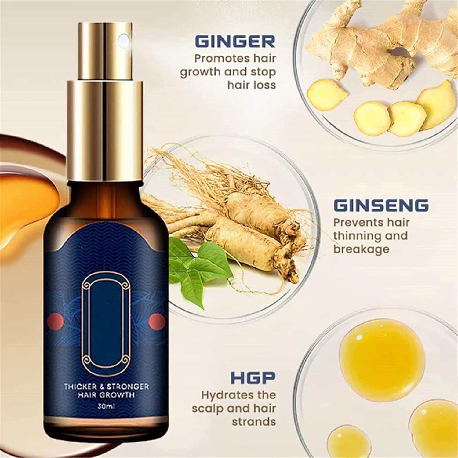 ZOKUHGP HairTonic Spray Polygonum Multiflorums Hair Growth Serum for