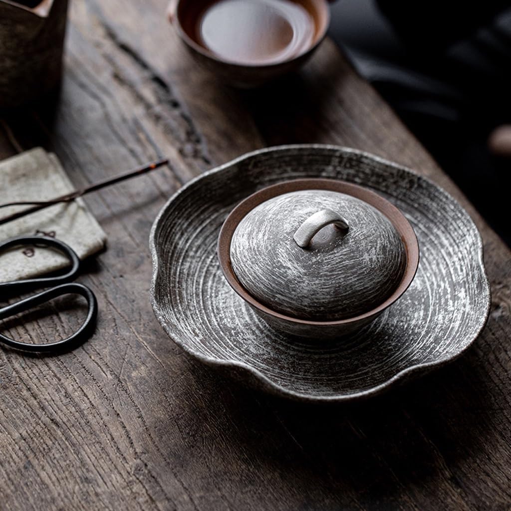 Ceramic Gaiwan Retro Handmade Tea Bowl Maker With Cover Teacup Set
