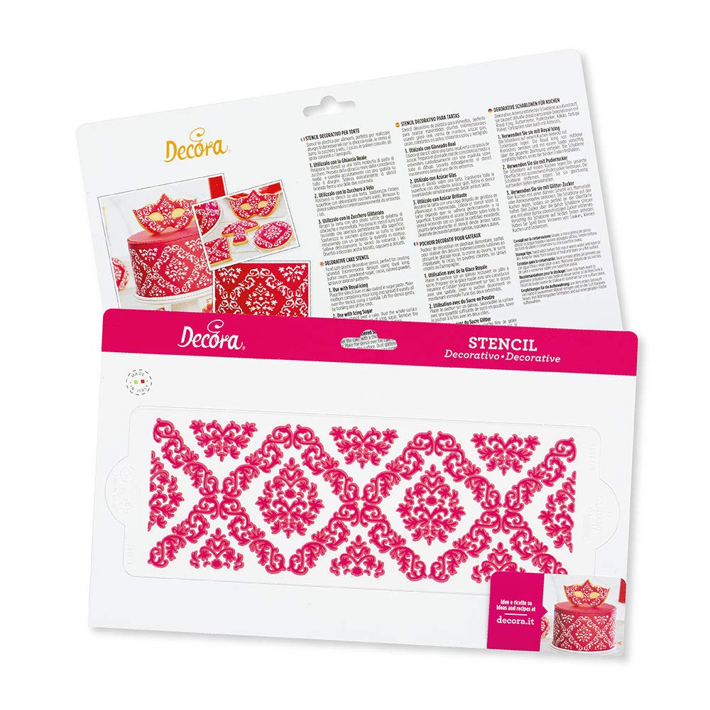 Decora Stencil Damascato, Plastica, Trasparente, 10 x 30 cm