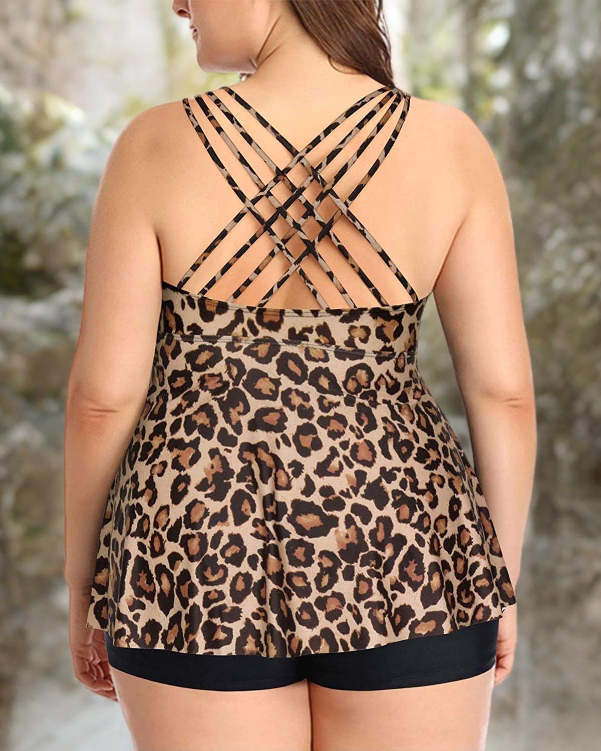 Aqua Eve Plus Size Swimsuits with Shorts Two Piece Tankini for Women Flowy Bathing Suits Athletic Swimwear - Image 7