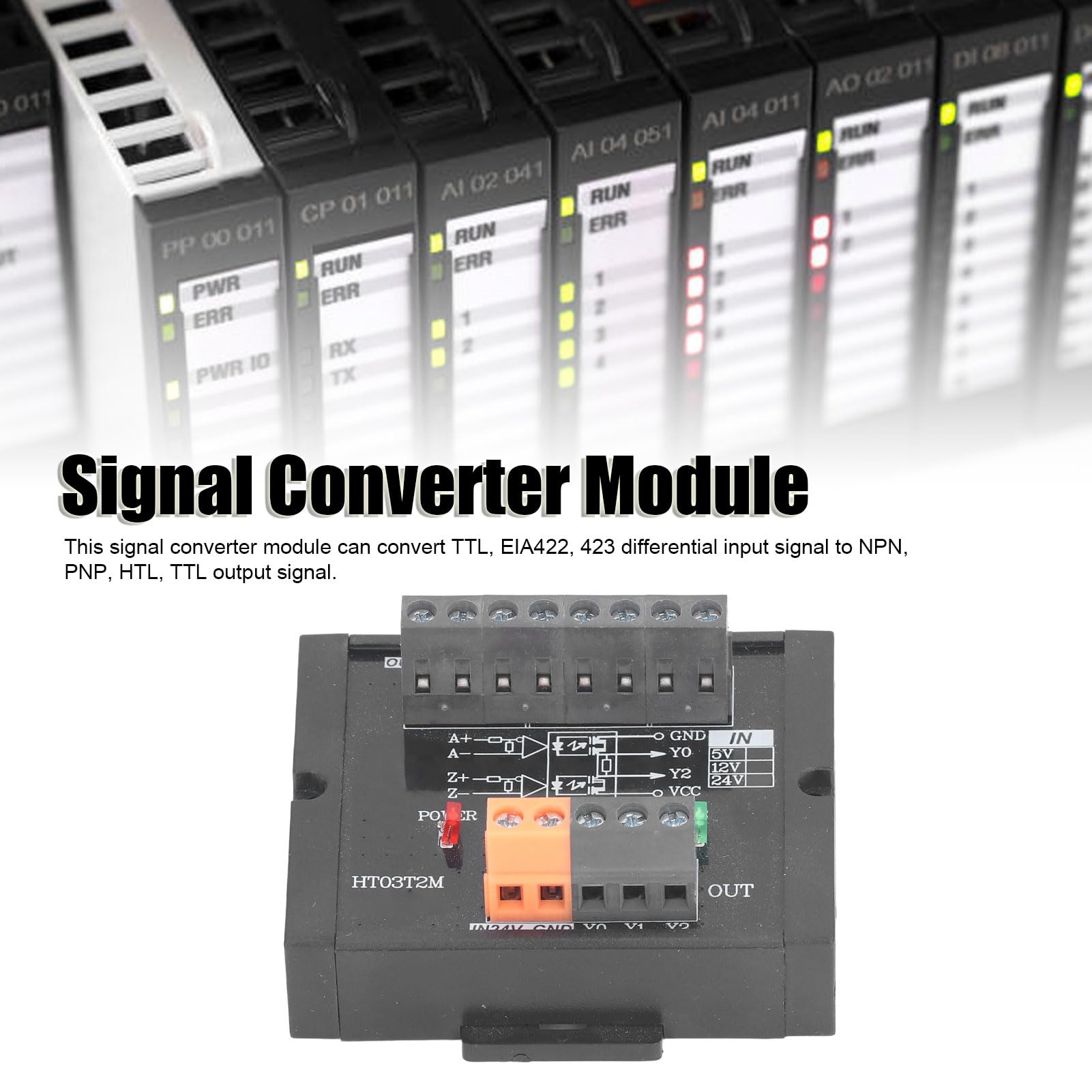 Modulo Convertitore di Segnale a 3per Encoder, Converte il Segnale TTL EIA422 423 in Uscita NPN PNP HTL TTL con Elevata Efficienza di Conversione (5V)