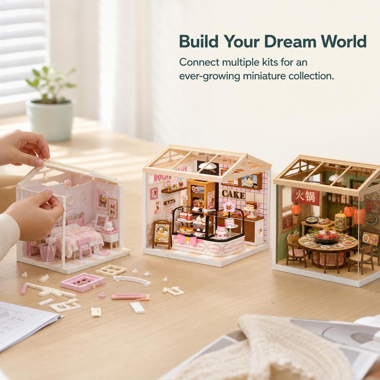 Casa delle bambole in miniatura fai da te per bambini - modello modulare giocattolo - gioco creativo