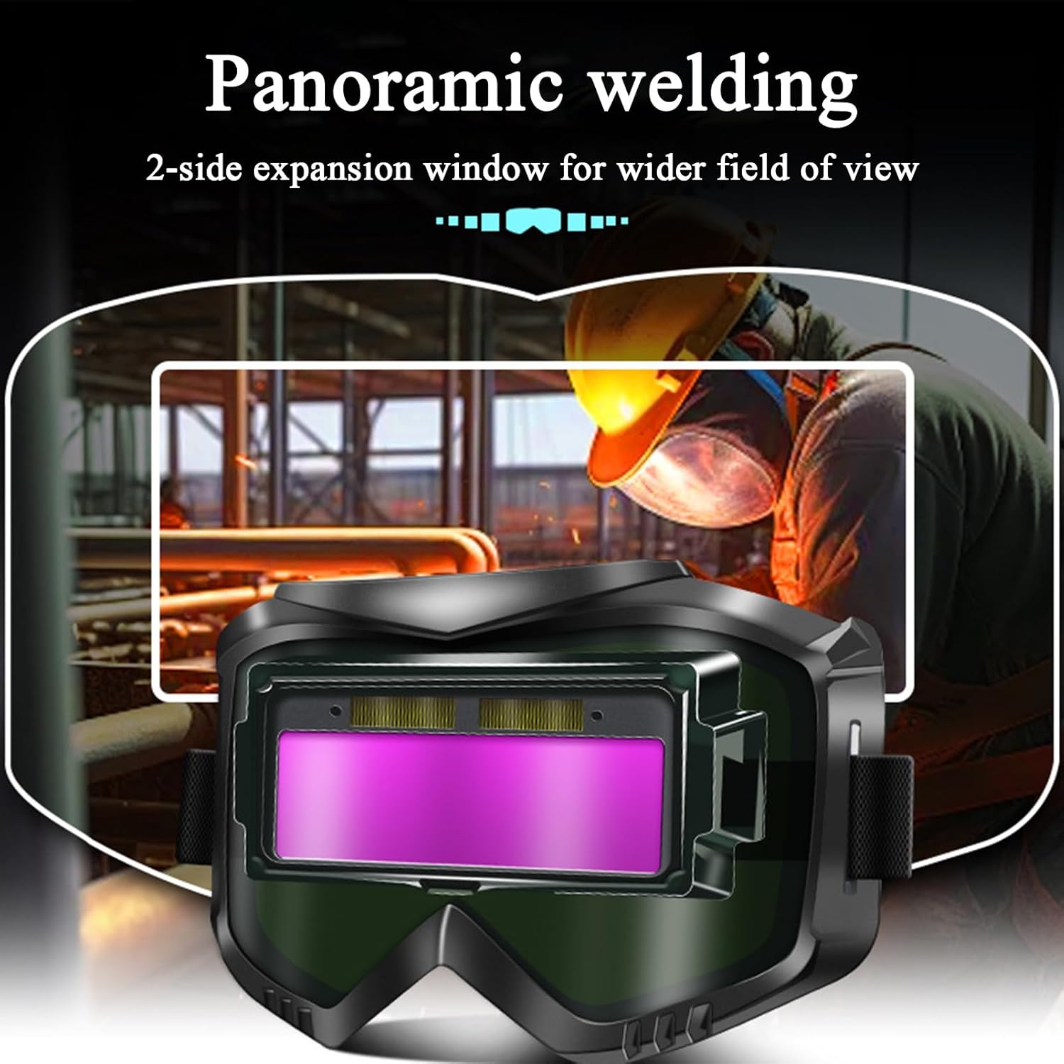 Auto Darkening Welding Glasses – PC Material | Automatic Dimming Head-Mounted Welding Goggles | Professional Eye Protection Shield For Electric Weldiing Arc Grinding And Gas Wellding Safety