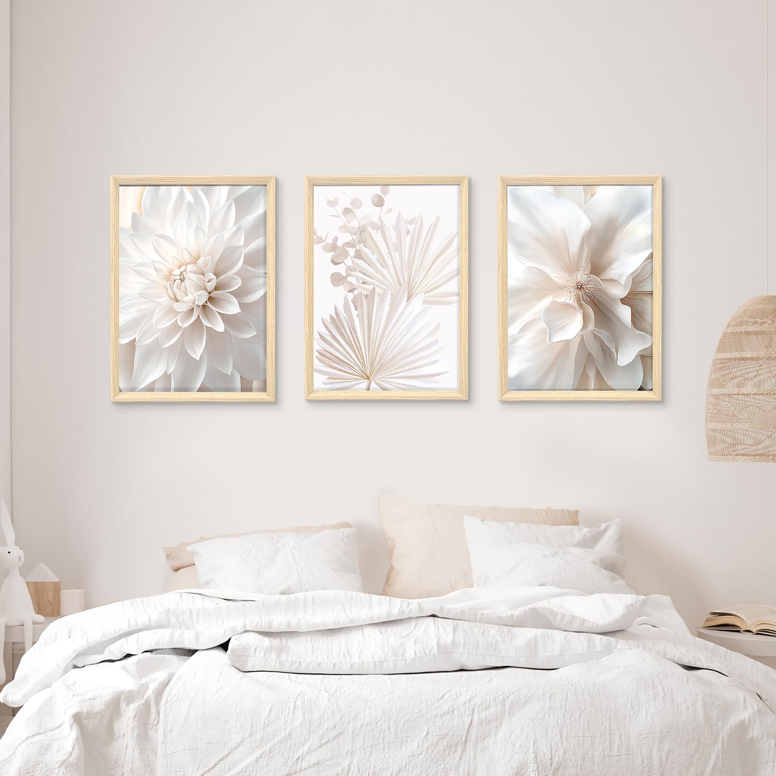 3 Pcs Wooden Framed Canvas Wall Art Set Bohemian Sage Green Canvas Prints Poster Geometric Line Beige Green Pictures for Living Room Bedroom Dinning Room Hallway Stairs Wall Decor 30x40cm x3pcs — view 236