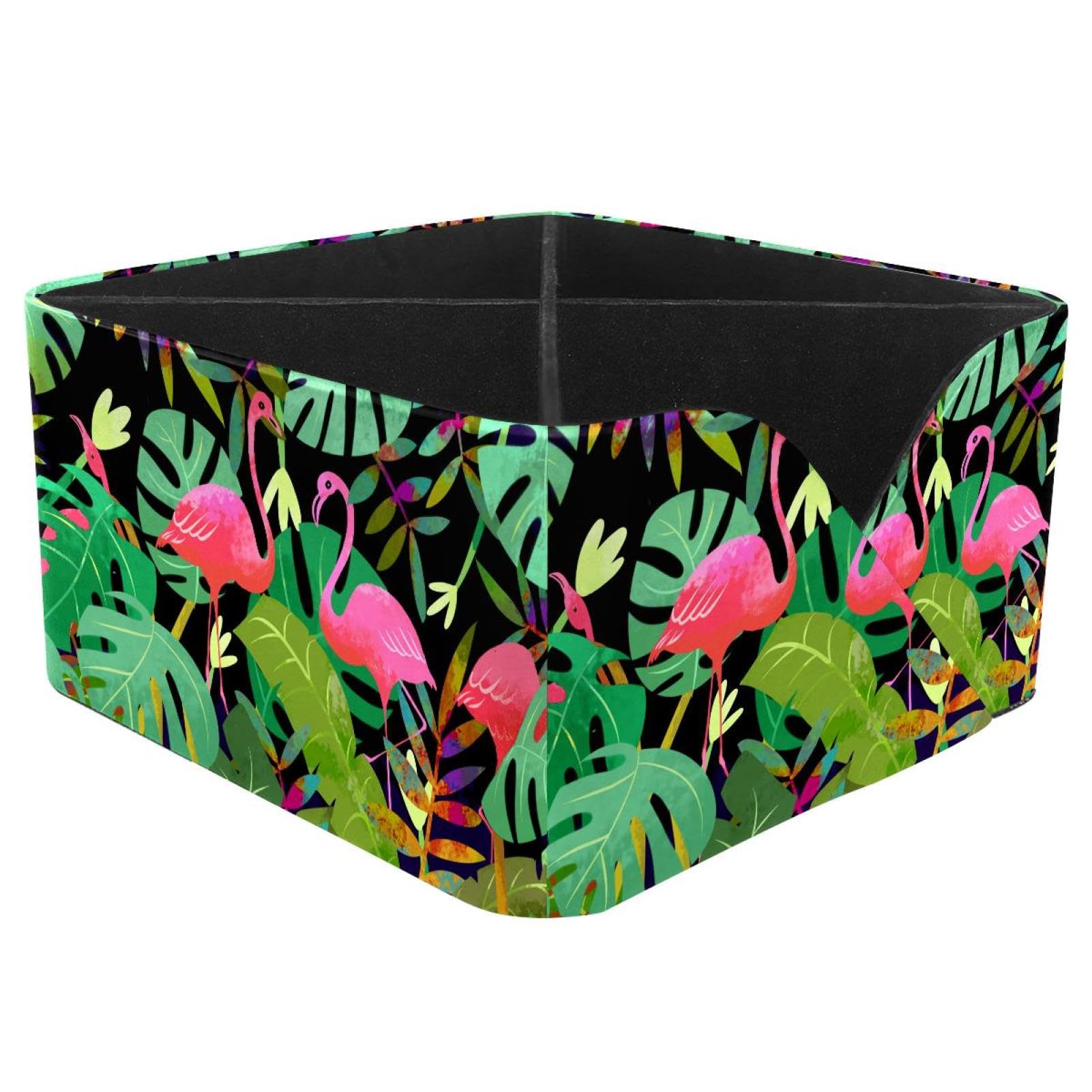 KengjuTesu Cute Flamingos Desktop Organizer Pen Holder, Rectangular Pencil Cup for Office, Study and Makeup Stations