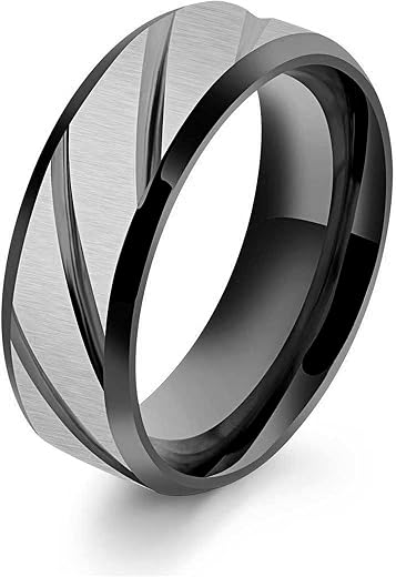 MEENAZ Titanium Stainless Steel Stylish adjustable size proposal Couple band thumb Silver Platinum Blue combo Finger Ring ...