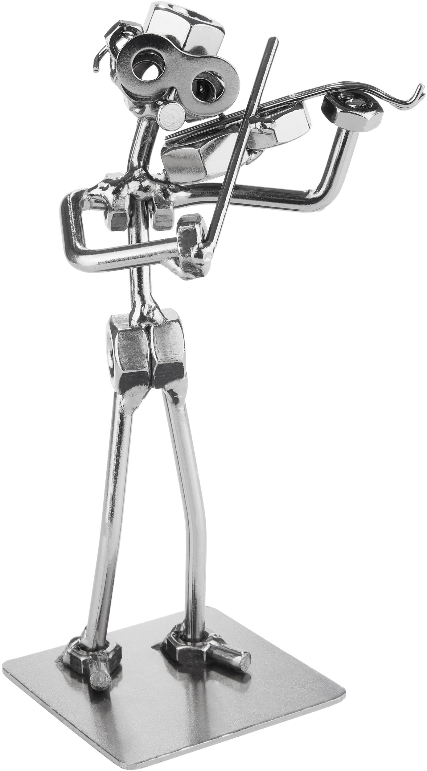 Figurine en Écrous de Violoniste BRUBAKER, Métal Artisanal Fleuron du Design