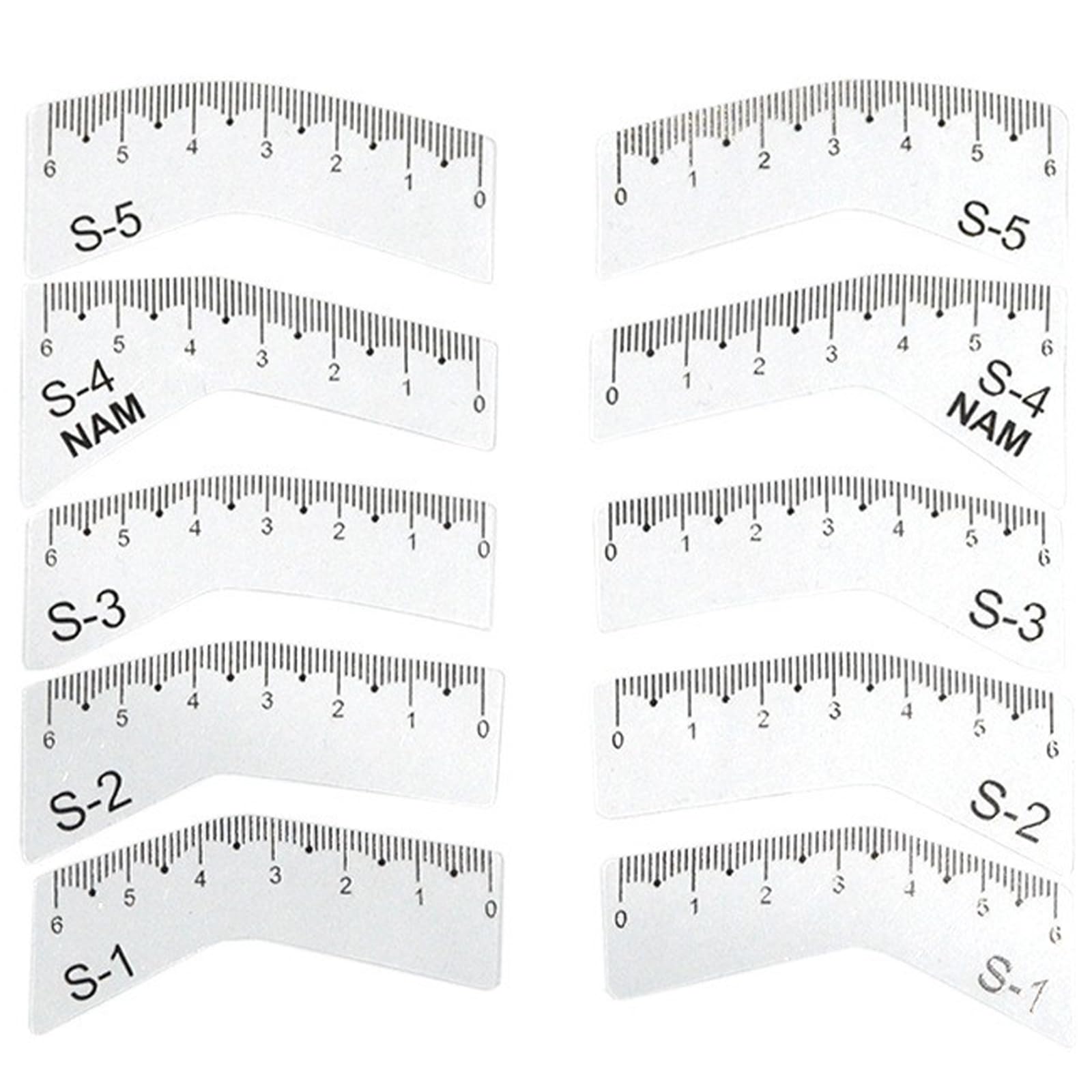 5 Pairs Eyebrow Design Ruler - Microblading Mapping Tool with Curved, Transparent for Symmetrical Brows | Reusable Brow Shaping Kit for Beginners and Professionals