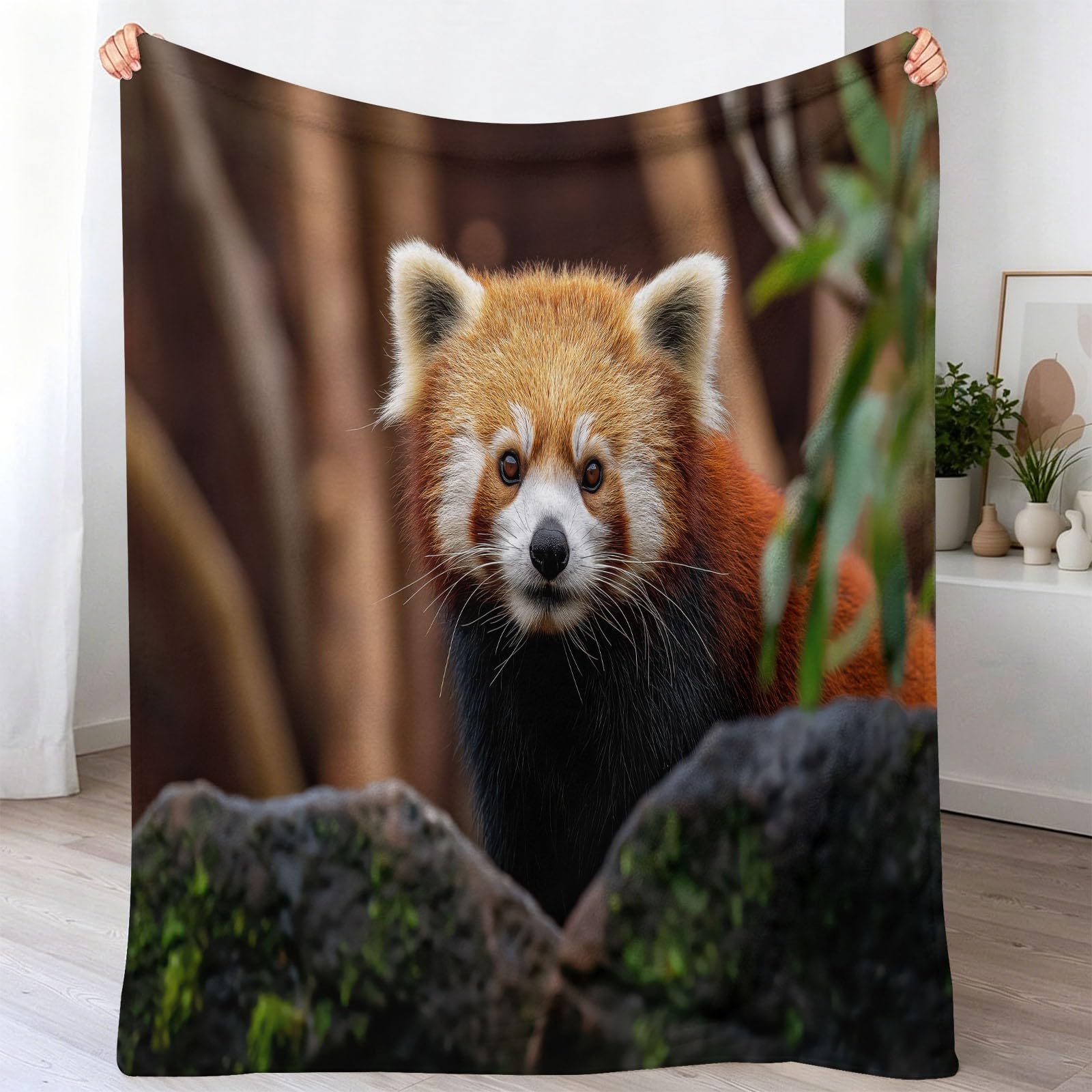 Manta infantil de mapache para regalo de cumpleaños en franela Sherpa suave de 28x40''