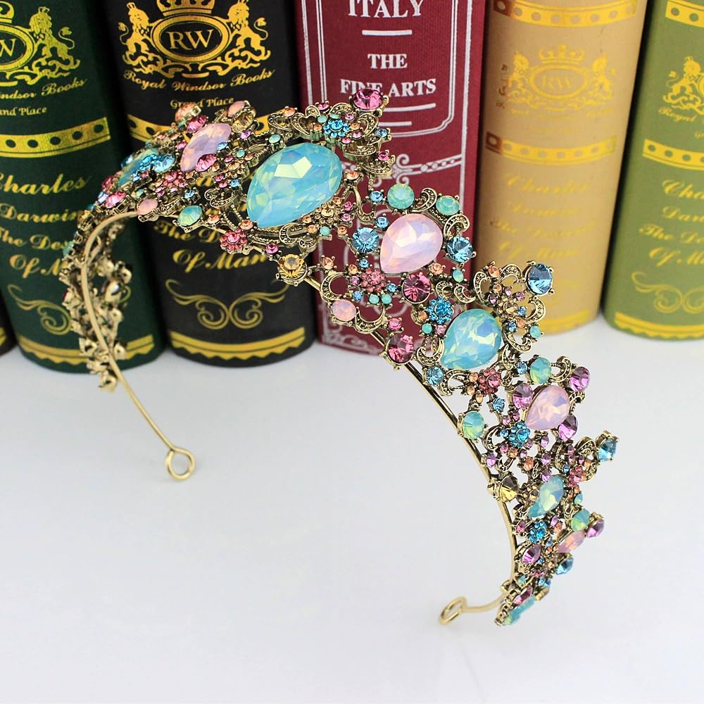 Elegante corona de tiara para mujer, diadema de diamantes de imitación de cristal, accesorios para el cabello, tiara de princesa, boda, novia, circonita cúbica, tocado para bailes, concursos de