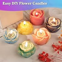 Vista 4 de LET'S RESIN Flower Resin Molds, Rose Candle Making Molds Including 6 PCS Flower Silicone Resina Moldes, Silicone Molds for Epoxy Resin Craft,Candle