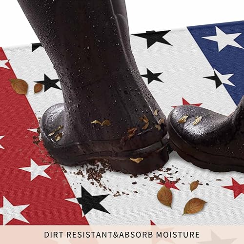 Vista 96 de Tapete de Feliz Navidad, tapete antideslizante para puerta delantera, baño, cocina, dormitorio, patio, entrada, 16 x 24 pulgadas, rojo, negro y verde