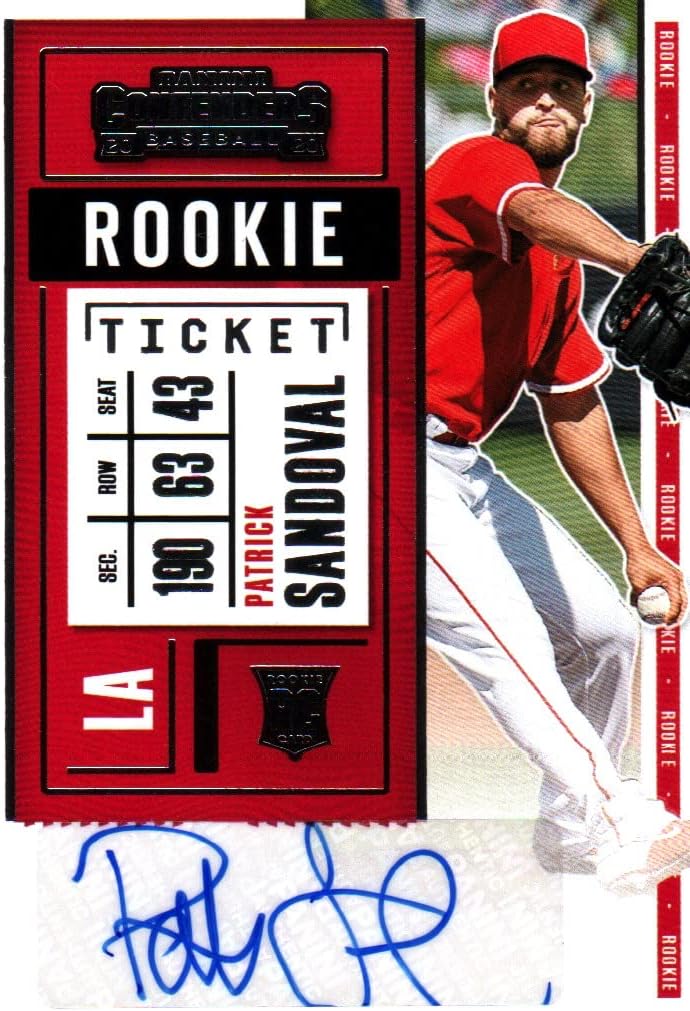 Patrick Sandoval Autographed Panini Contenders Rookie Card Collectible Baseball Card - 2020 Panini Contenders Rookie Ticket Baseball Card #165 (Angels) Free Shipping & Tracking
