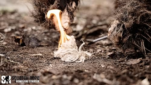 Miniatura 5 de Squatch Rope Arrancadores de fuego de cáñamo, a prueba de viento, a prueba de agua, suministros de emergencia ecológicos para principiantes de