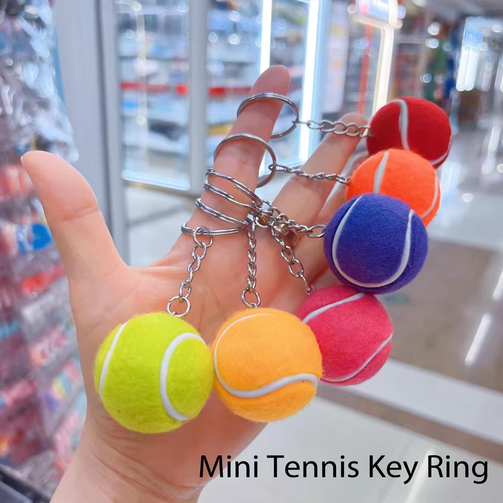12 Pezzi Portachiavi Palla Tennis, 6 Colori 2 c Portachiavi Pallina da