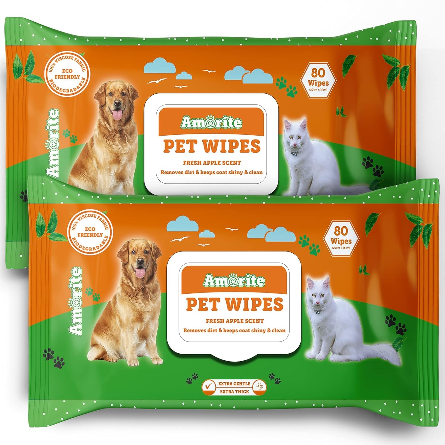 Anti-Bacterial 160 Count Pet Wipes with Fresh Apple Scent for Dogs, Puppies & Pets (Pack of 2) Suitable for All Types of Pets’ Dry Bathing, Daily Care, Paw Cleaning Wipes Anti-Bacterial 160 Count Pet Wipes with Fresh Apple Scent for Dogs, Puppies & Pets (Pack of 2) Suitable for All Types of Pets’ Dry Bathing, Daily Care, Paw Cleaning Wipes