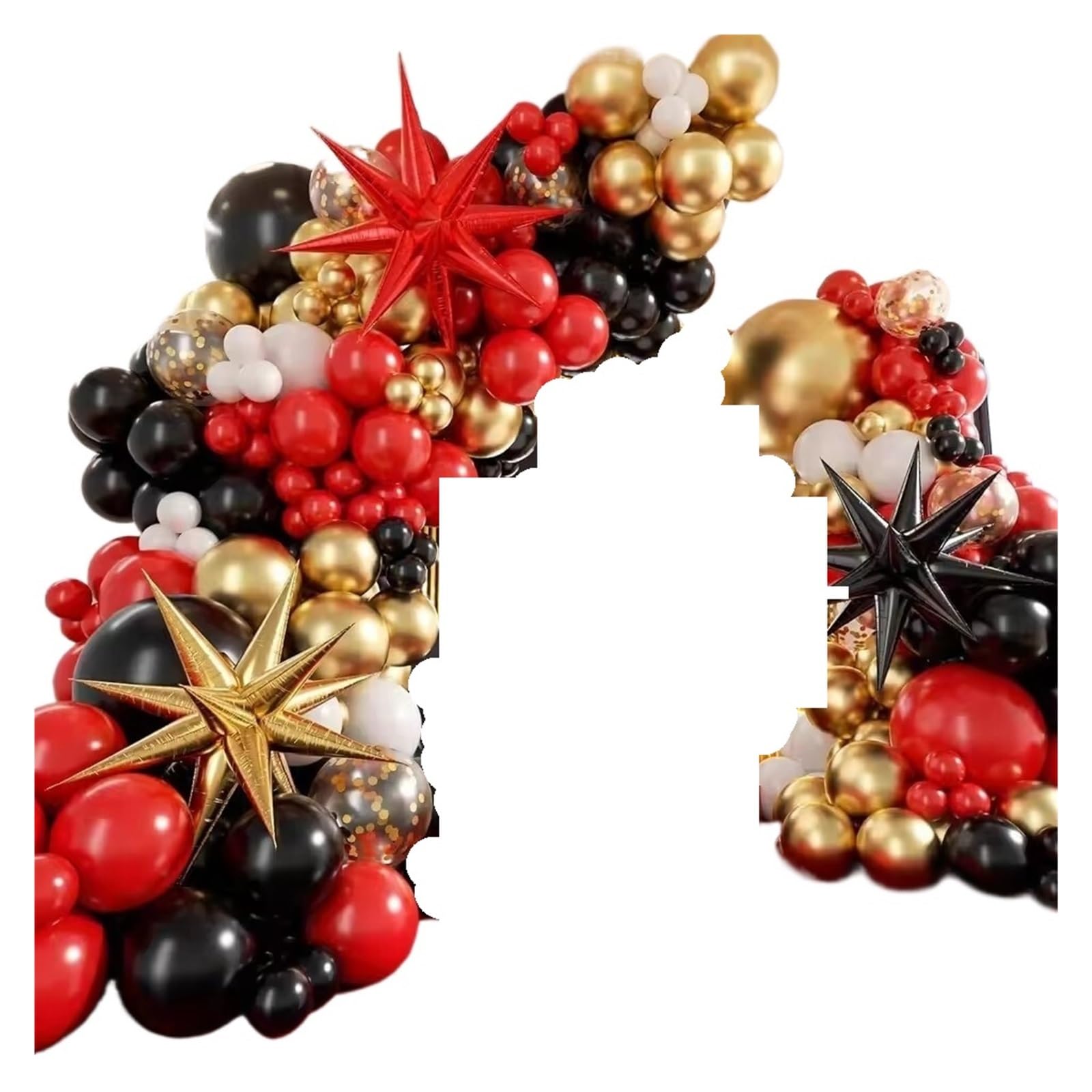 168 Stück Rot-schwarz-goldene Luftballons, Girlandenbogen-Set, for Hochzeit, Geburtstag, Jahrestag, Abschlussfeier, Feier, Dekorationszubehör Für Partys