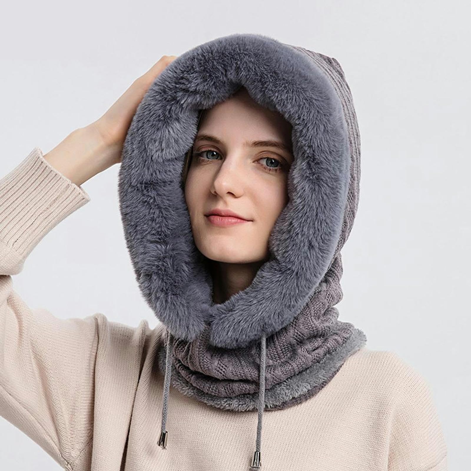 Sombrero De Invierno Invierno Tibio con Sombrero De Vellón Campón A Prueba De Viento Bufanda De Cuello Térmico Transpirable Gorro De La Cara