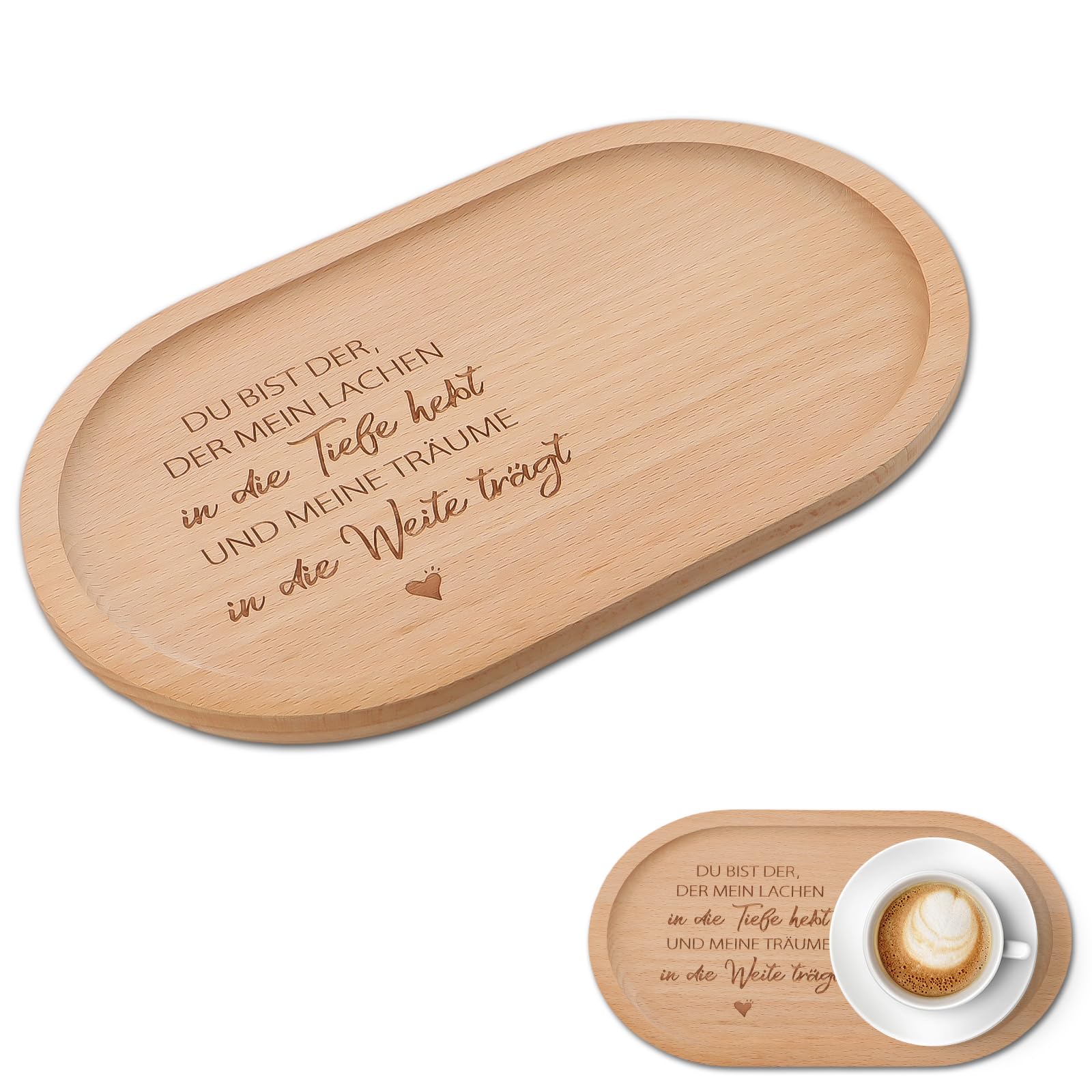 Bandeja de Madera de Haya lafo con Grabado, Bandeja de Madera para baño Cocina Velas Regalo Personalizado para Mejor Amigo, Regalo de Amistad de 25x15cm con Dicho para cumpleaños, Navidad