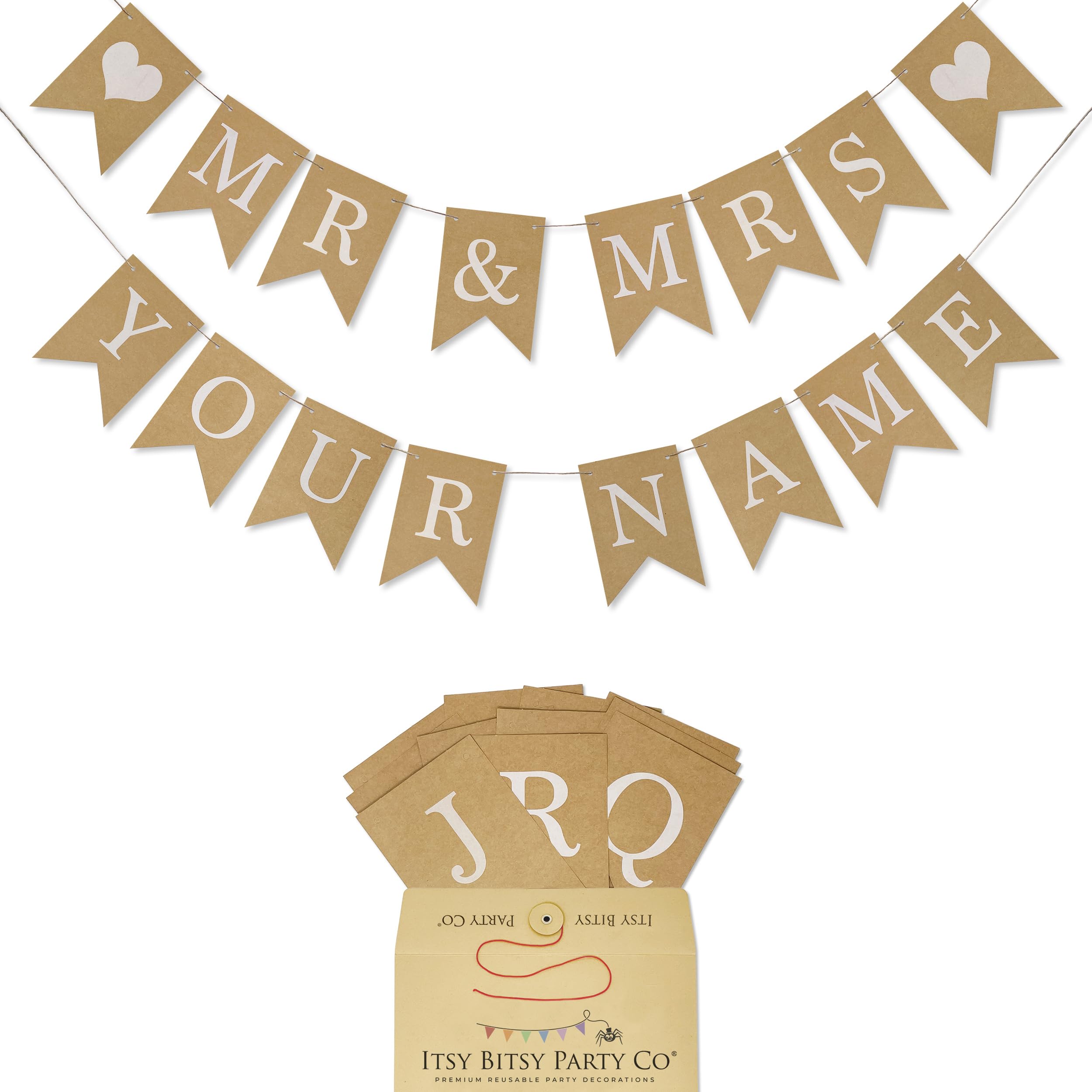 Sponsored Ad – Premium Reusable Personalised Banner - Mr and Mrs Sign - Wedding, Birthday, Engagement Party Decorations - Bride to Be, Just Married - Custom Banner