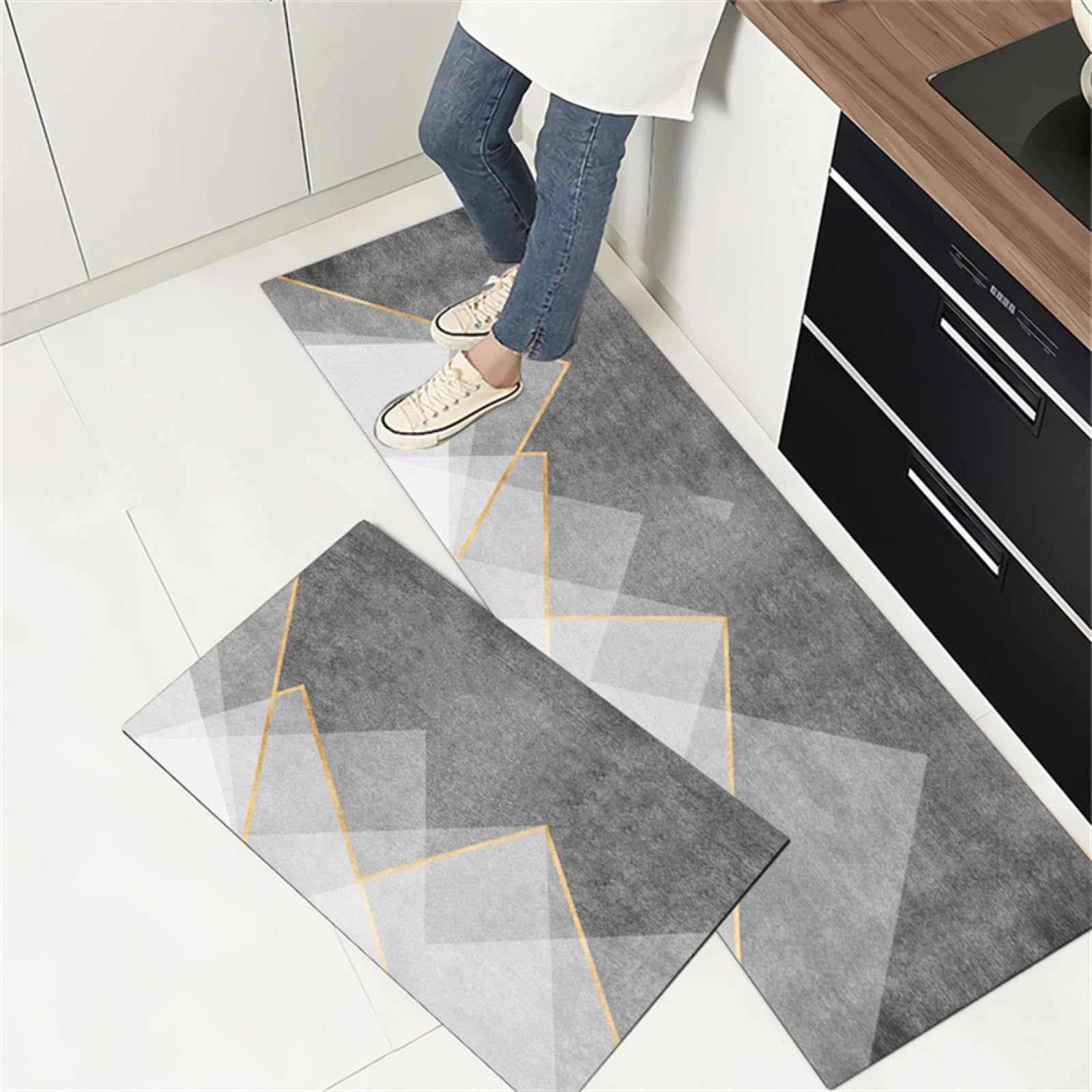 Tapis couloir 40x60cm lavable Hill pour protéger le sol de la cuisine